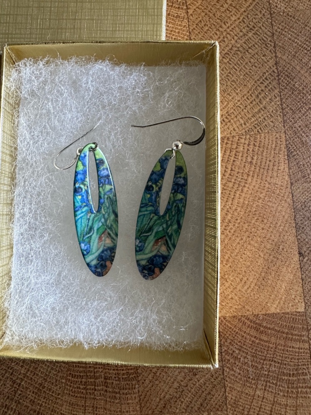 Irises Van Gogh Earrings d'ears Non-Tarnish
Sterling Silver French Hook Ear Wire